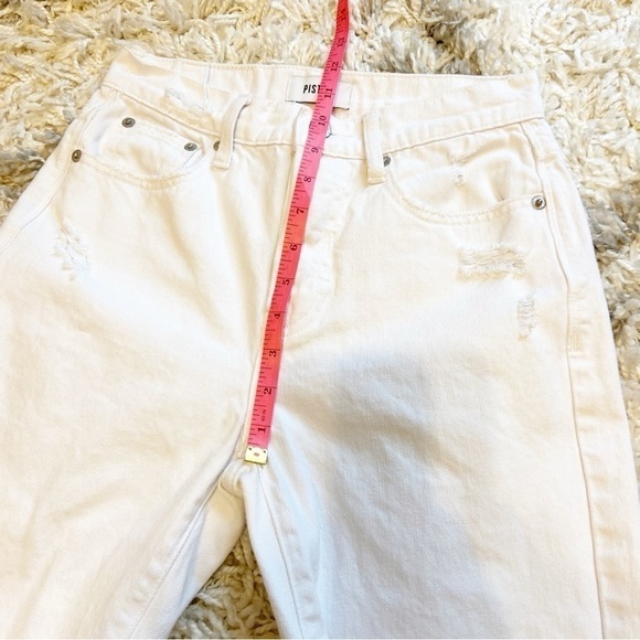 Pistola | High Rise White Copped Distressed Hem Jeans Size 24 - Picture 11 of 14